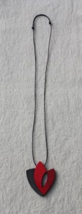 Kette Lederband purity rot-grau1